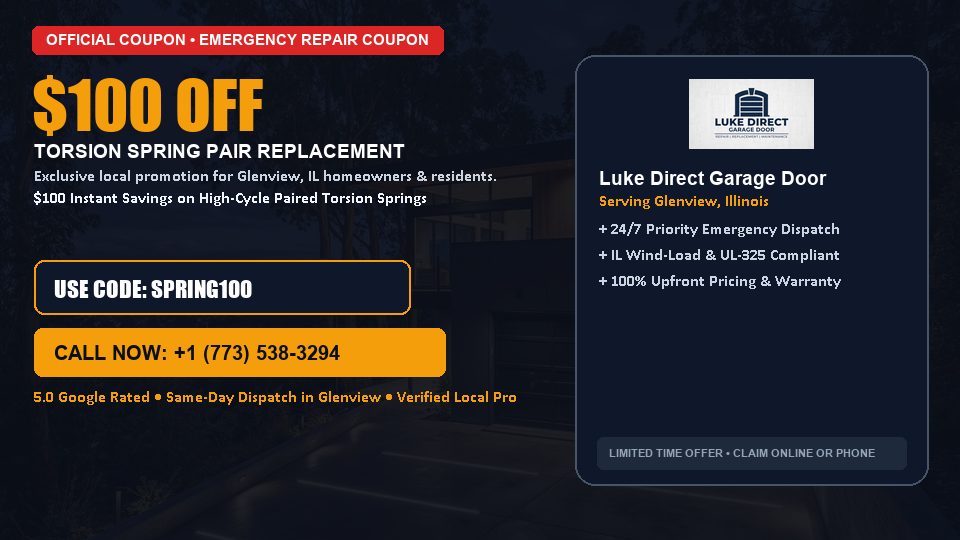 Luke Direct Garage Door $100 OFF Dual Torsion Spring Replacement
