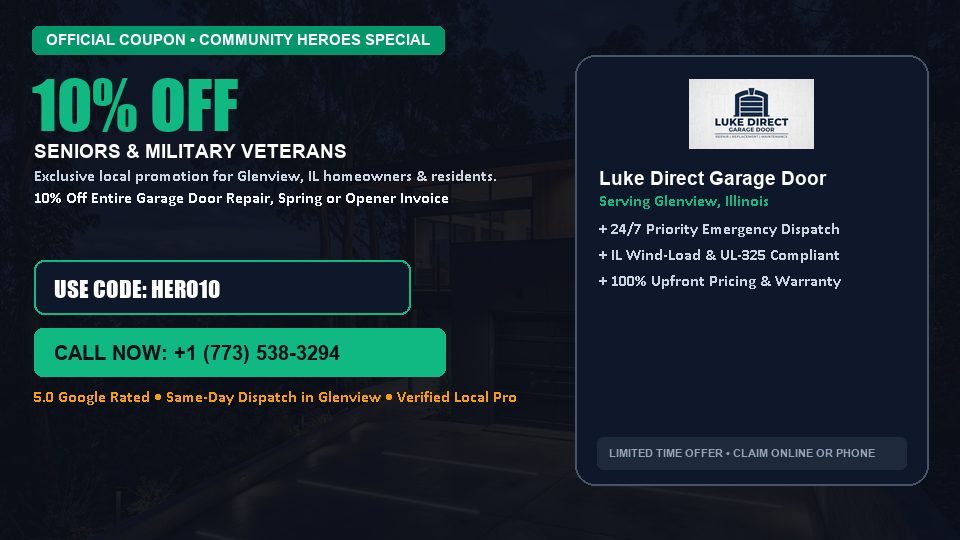Luke Direct Garage Door 10% OFF Seniors & Military Veterans in Glenview, IL